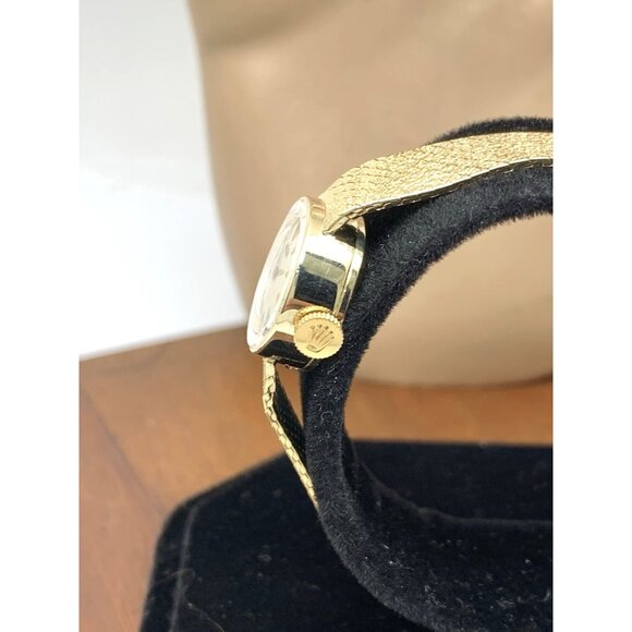 Rolex Women's Watch Vintage Cocktail 14k Yellow Gold 282 Manual Wind Petite 15mm - Picture 9 of 14